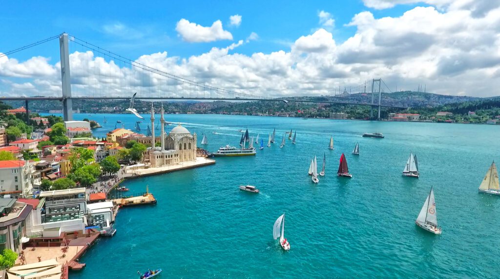 Istanbul Bosphorus Bridge, Turkey. Top tourist attractions in Istanbul
