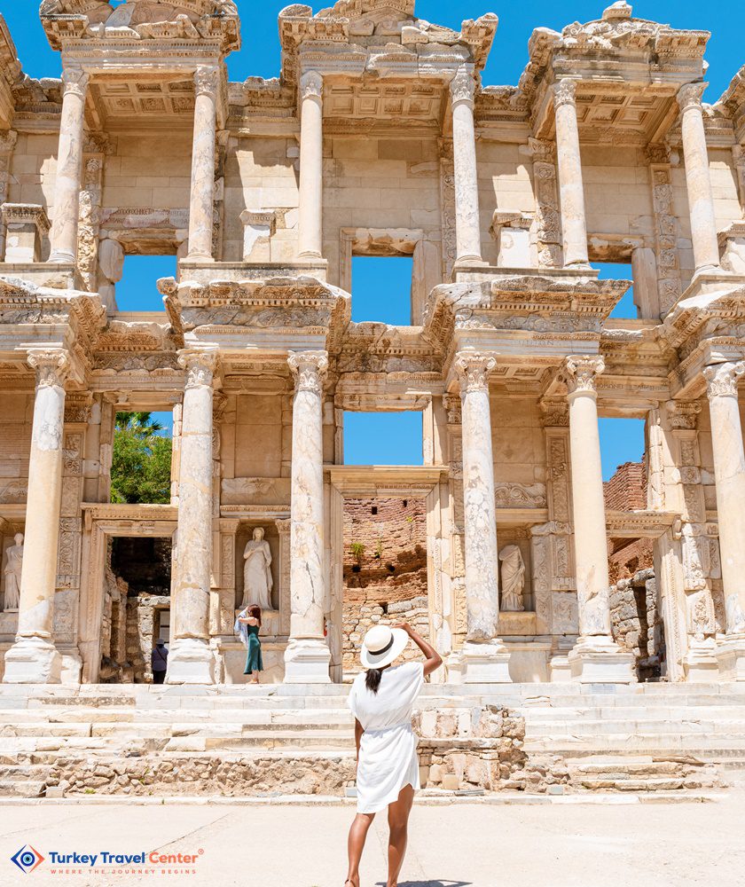 Ephesus ruins, Turkey, beautiful sunny day between the ruins of Ephesus Turkey