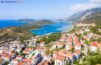 Breathtaking Panorama: Aerial View of the Enchanting Town of Kaş in Antalya.