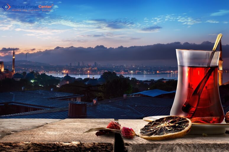 Tea and panorama of Istanbul