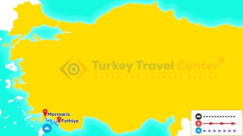 Marmaris Fethiye Marmaris Blue Cruise Tour Map