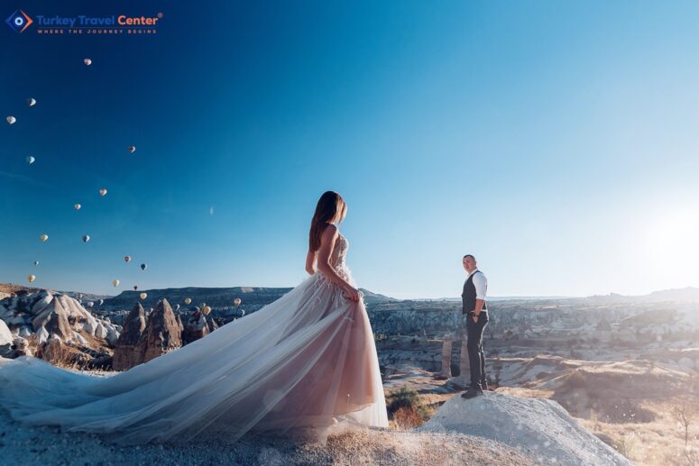 Wedding in Cappadocia's Göreme - A Young Couple's Joyful Celebration Amidst Unique Landscapes.