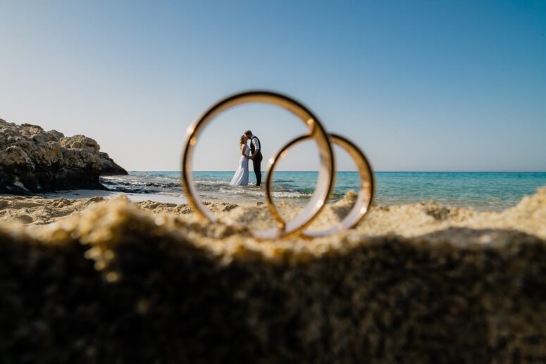 Turkish Honeymoon Bliss: Large Rings on the Sand.
