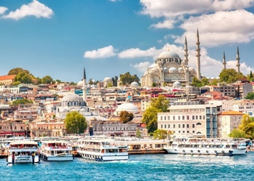 Touristic Sightseeing Ships in Golden Horn Bay, Istanbul - Exploring the City's Maritime Beauty.